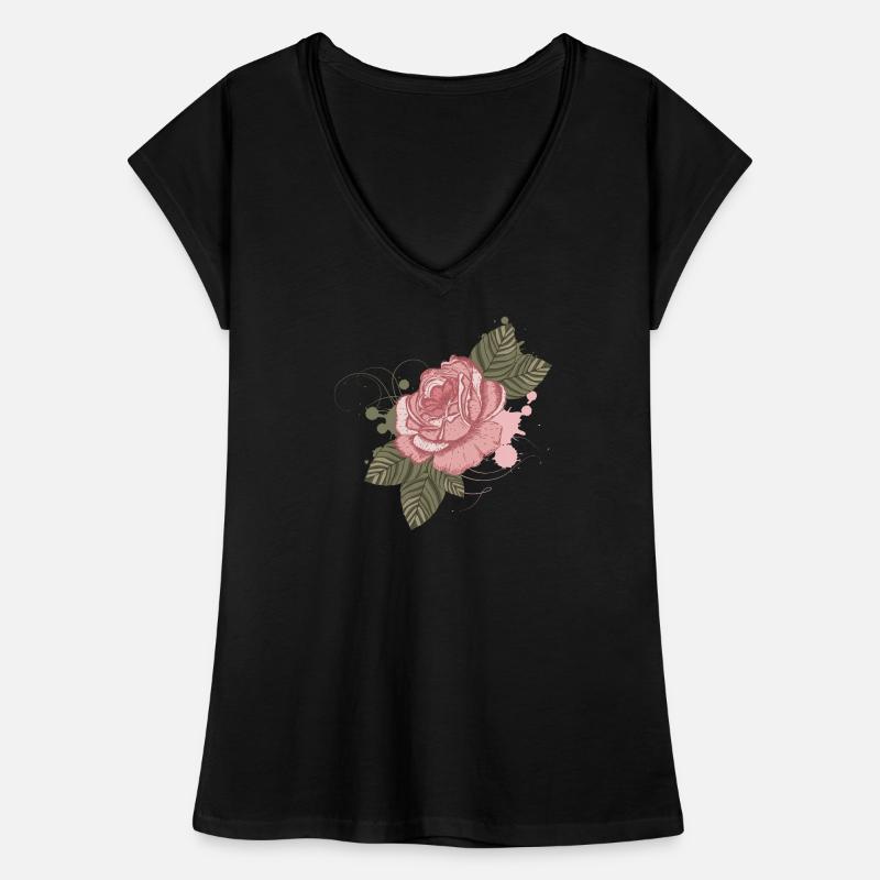Rose vintage nostalgique avec des éléments de graffiti T-shirt vintage Femme