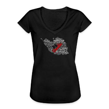 Fier d’être Vendéen – Cœur en Vendée – 85 - T-shirt vintage Femme - noir - Devant