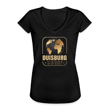 Duisburg - Frauen Vintage T-Shirt - Schwarz - Vorne - Danielle (179cm)