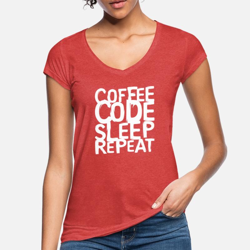coffee code Programmierer - Informatik Arbeit Logo Frauen Vintage T-Shirt