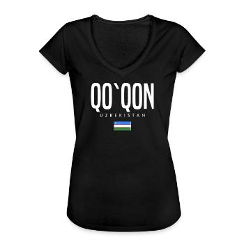 Qo'qon Ouzbékistan - T-shirt vintage Femme - noir - Devant - Danielle (179cm)