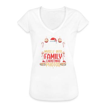 Message selfie de Noël en famille - T-shirt vintage Femme - noir - Devant - Danielle (179cm)