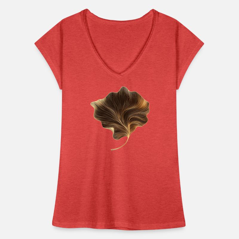 Feuille élégante T-shirt vintage Femme