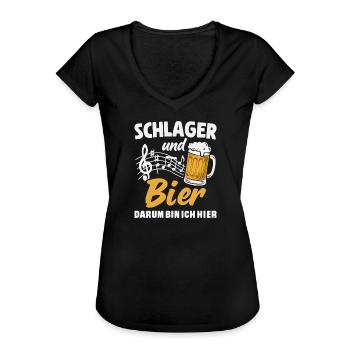 Schlager Bier Schlagermusik Party Schlagerparty - Frauen Vintage T-Shirt - Schwarz - Vorne