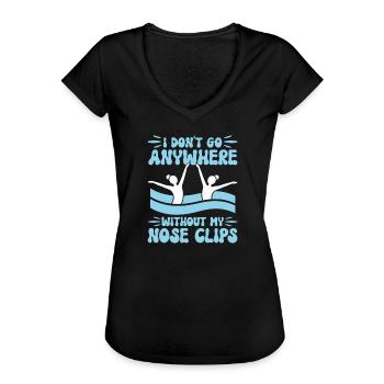 Synchronschwimmen Kunstschwimmen Wassersport - Frauen Vintage T-Shirt - Schwarz - Vorne - Danielle (179cm)
