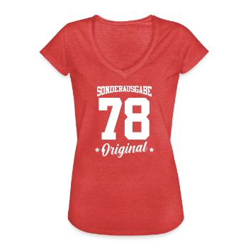 78 Geburtstag - Frauen Vintage T-Shirt - Rot meliert - Vorne - Danielle (179cm)
