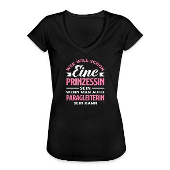 Prinzessin Gleitschirm Abenteuer Paragliding - Frauen Vintage T-Shirt - Schwarz - Vorne