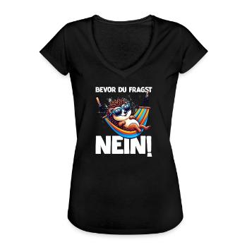 Bevor Du Fragst Nein Igel Schlechte Laune - Frauen Vintage T-Shirt - Schwarz - Vorne