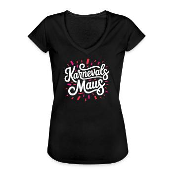 Karnevalsmaus Karneval Köln Kölner Karnevals Maus - Frauen Vintage T-Shirt - Schwarz - Vorne - Danielle (179cm)