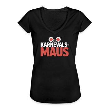 Karnevalsmaus Karneval Köln Kölner Karnevals Maus - Frauen Vintage T-Shirt - Schwarz - Vorne
