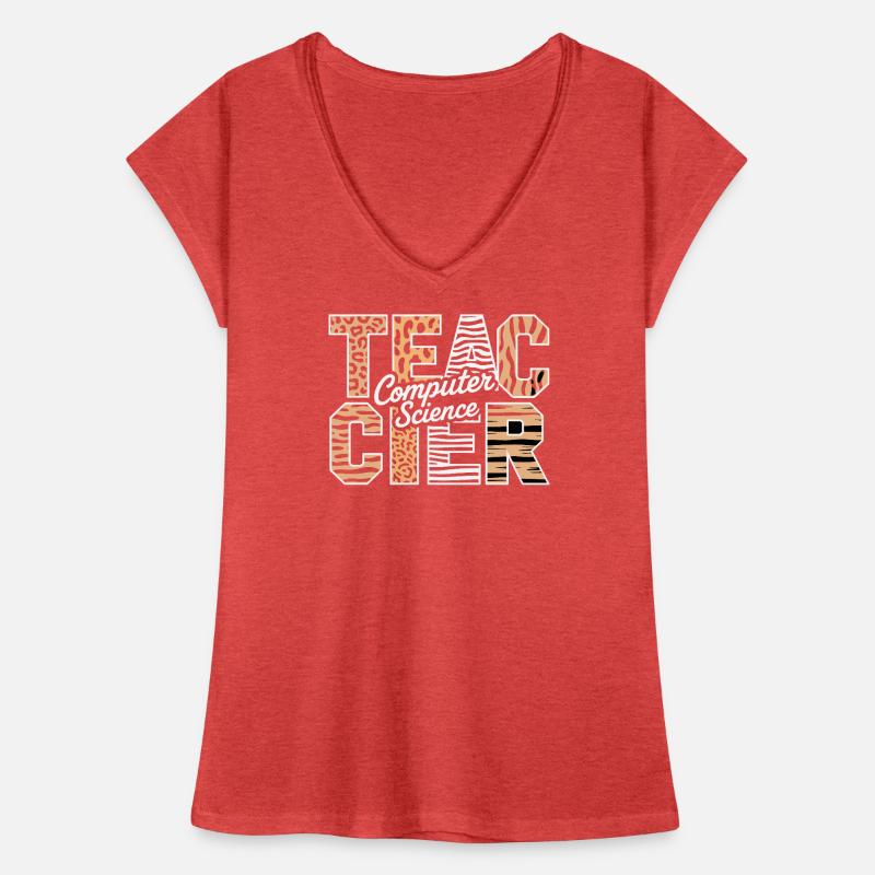 Computer Science Lehrer Tiermuster Stil Frauen Vintage T-Shirt