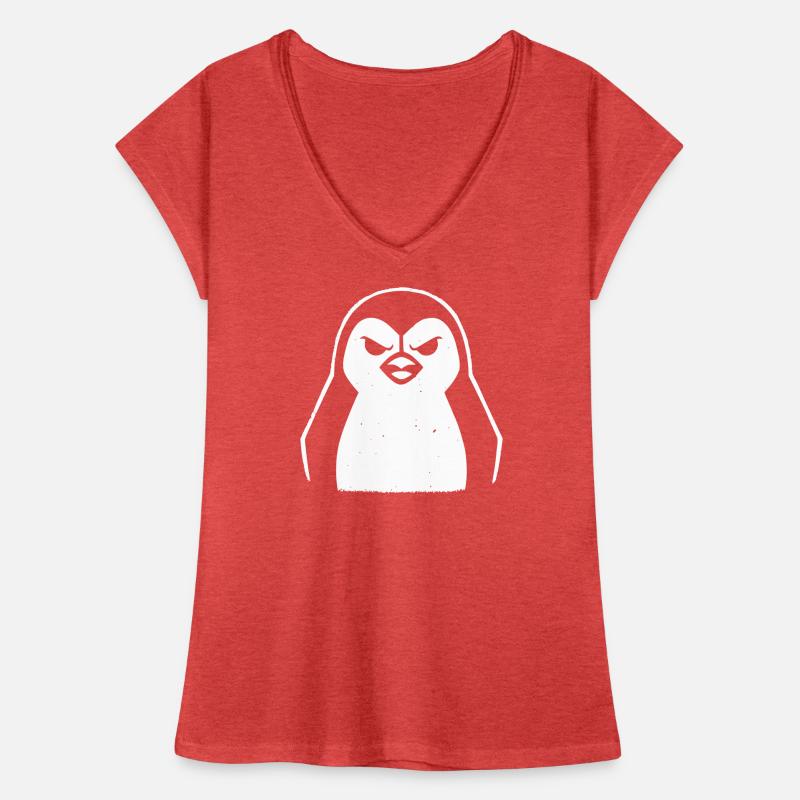penguin stencil grunge minimalist-vector Linux T-shirt vintage Femme