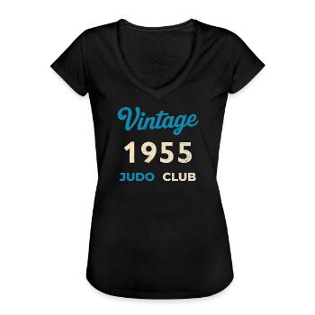Vintage 1955 Judo Club Retro Geburtsjahr Geschenk - Frauen Vintage T-Shirt - Schwarz - Vorne - Danielle (179cm)