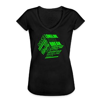 Tennis Glossar von Advantage bis Return - Frauen Vintage T-Shirt - Schwarz - Vorne - Danielle (179cm)
