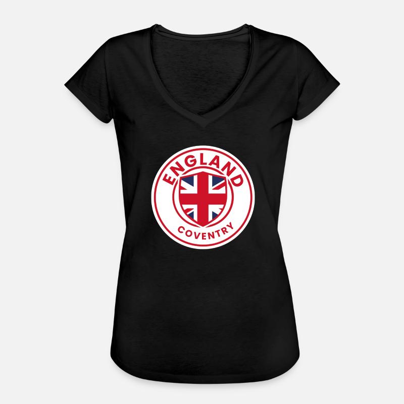 Coventry Shield with Union Jack - Women's Vintage T-Shirt - black
