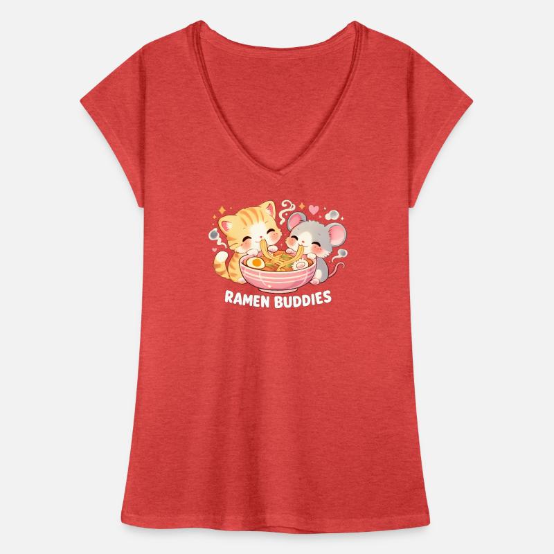Ramen Chat T-shirt vintage Femme