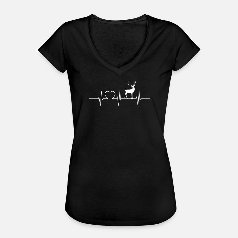 Rensdyr - Dame vintage T-shirt - sort