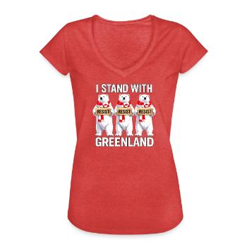 Grönlandisches Eisbären-Trio - Frauen Vintage T-Shirt - Rot meliert - Vorne - Danielle (179cm)