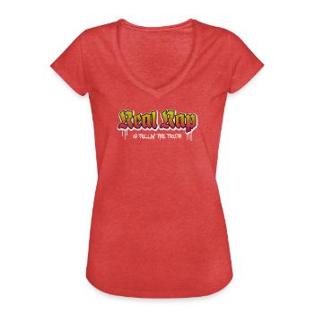 Real Rap - Frauen Vintage T-Shirt - Rot meliert - Vorne - Danielle (179cm)