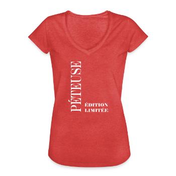 Furzen - Frauen Vintage T-Shirt - Rot meliert - Vorne - Danielle (179cm)