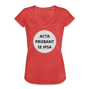 Acta probant se ipsa - Frauen Vintage T-Shirt - Rot meliert - Vorne - Danielle (179cm)