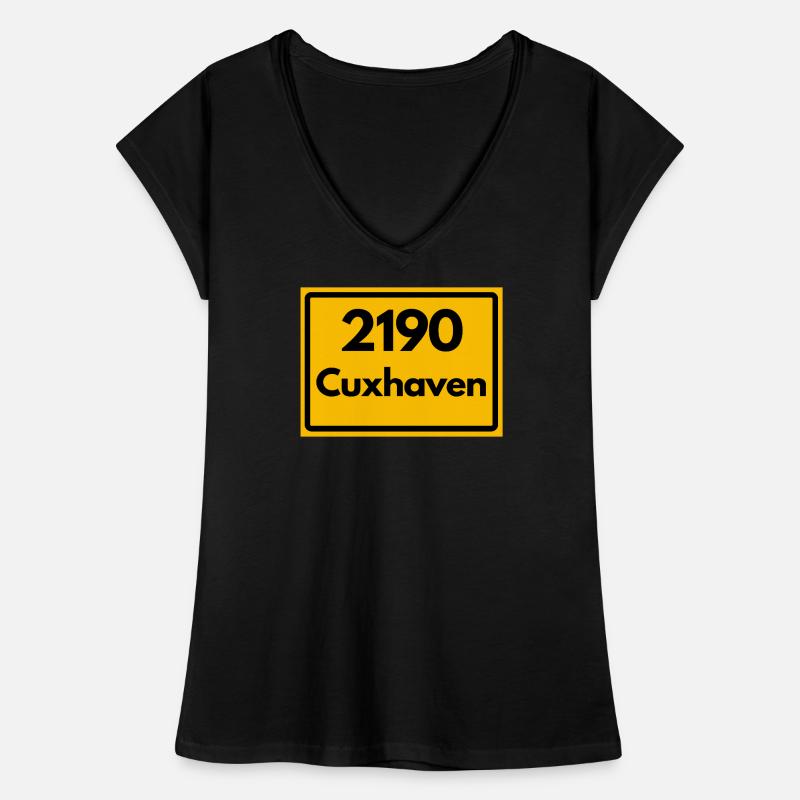 OLD POSTCODE POSTCODE RETRO 2190 CUXHAVEN NORDSEE Women's Vintage T-Shirt