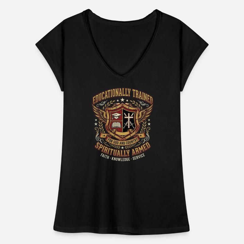 Educationally Trained Spiritually Armed Frauen Vintage T-Shirt