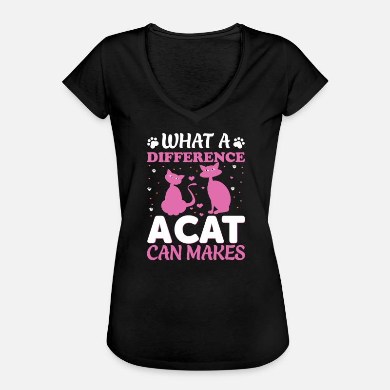 What a difference a cat could make - Women's Vintage T-Shirt - black