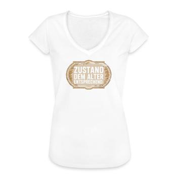 Zustand Dem Alter Entsprechend Oldtimer Geburtstag - Frauen Vintage T-Shirt - Schwarz - Vorne - Danielle (179cm)