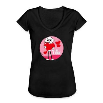 Alles Liebe! Verschenke echte Herzlichkeit.❤️ - Frauen Vintage T-Shirt - Schwarz - Vorne