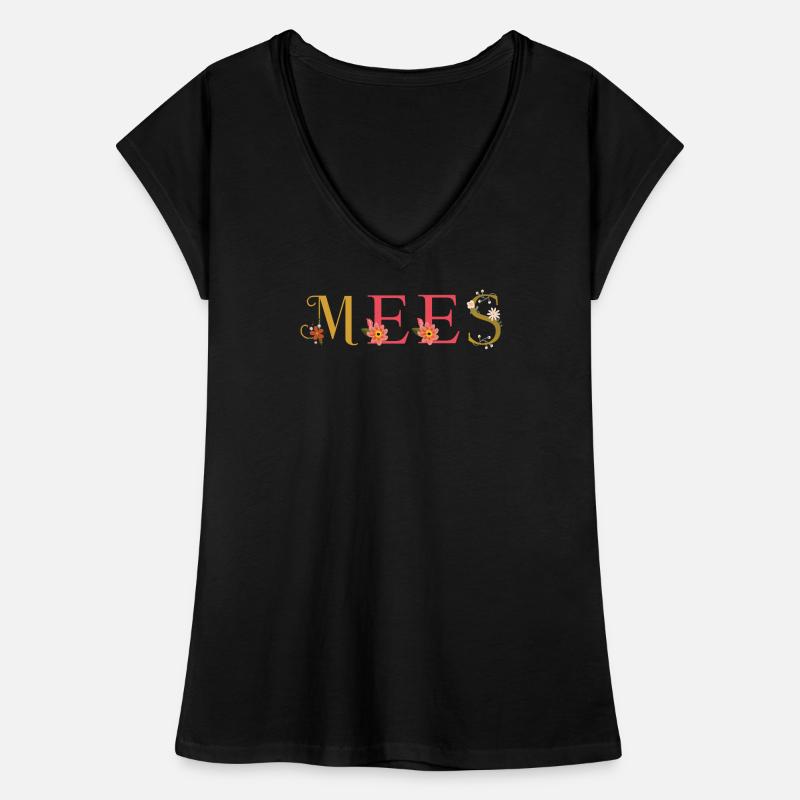 Le nom de MEE décoré de fleurs T-shirt vintage Femme