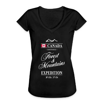 Canada - Ontario - Frauen Vintage T-Shirt - Schwarz - Vorne - Danielle (179cm)