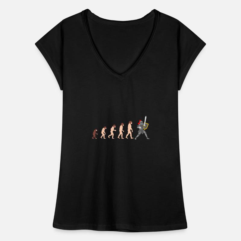 Ritter Human Evolution Lustig Design Geschenkidee Frauen Vintage T-Shirt