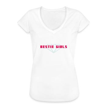 Bestie Mädchen - Frauen Vintage T-Shirt - Schwarz - Vorne - Danielle (179cm)