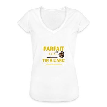 je ne suis pas parfait mais je fait du tir à l'arc - T-shirt vintage Femme - noir - Devant - Danielle (179cm)