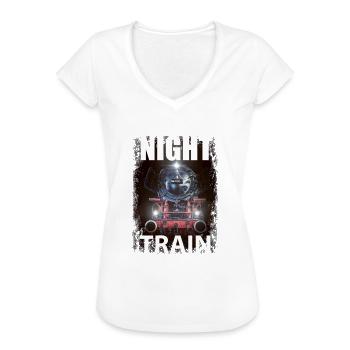 train de nuit - T-shirt vintage Femme - noir - Devant - Danielle (179cm)