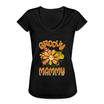 Groovy Mammy Family Matching Vintage Family - Women's Vintage T-Shirt - black - Front - Danielle (179cm)