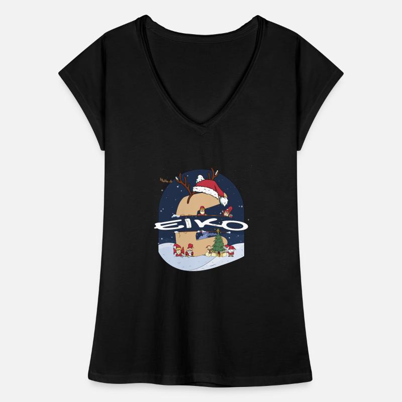 Génial Eiko Nom w Santa Hat dans le thème de Noël T-shirt vintage Femme