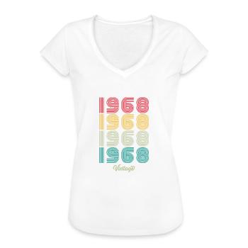 56 Jahre alter Jahrgang 1968 Limitierte Auflage 56. - Frauen Vintage T-Shirt - Schwarz - Vorne - Danielle (179cm)