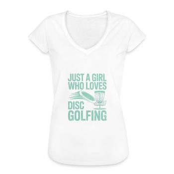Juste une fille qui aime le Disc Golf - T-shirt vintage Femme - noir - Devant - Danielle (179cm)