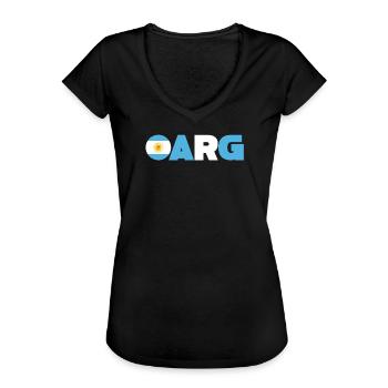 Argentine - T-shirt vintage Femme - noir - Devant - Danielle (179cm)