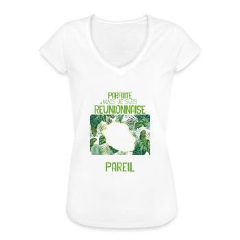 La Femme De La Réunion Est Parfaite - T-shirt vintage Femme - noir - Devant - Danielle (179cm)
