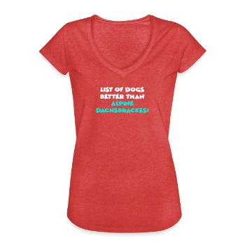 Alpine Dachsbrackes - Women's Vintage T-Shirt - heather red - Front - Danielle (179cm)