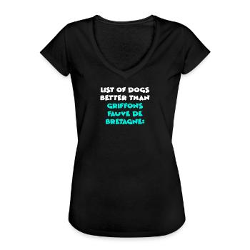 Griffons Fauve de Bretagne - Women's Vintage T-Shirt - black - Front - Danielle (179cm)