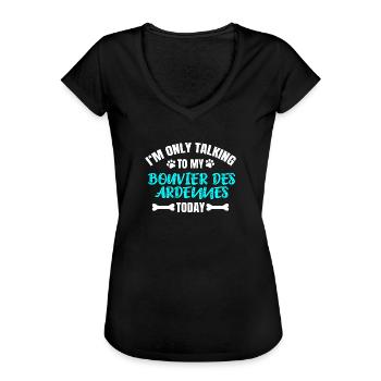 Bouvier Des Ardennes - T-shirt vintage Femme - noir - Devant - Danielle (179cm)