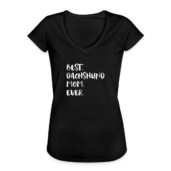 Dackel Teckel Dachshund - Frauen Vintage T-Shirt - Schwarz - Vorne - Danielle (179cm)