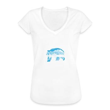 Bär Berge Gebirge Hintergrund Geschenkidee - Frauen Vintage T-Shirt - Schwarz - Vorne - Danielle (179cm)