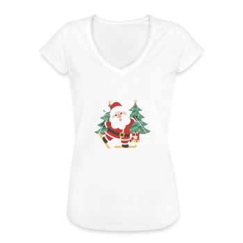 Ski Noël Nikolaus Arbres de Noël - T-shirt vintage Femme - noir - Devant - Danielle (179cm)