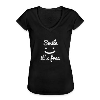 Statement - Frauen Vintage T-Shirt - Schwarz - Vorne - Danielle (179cm)