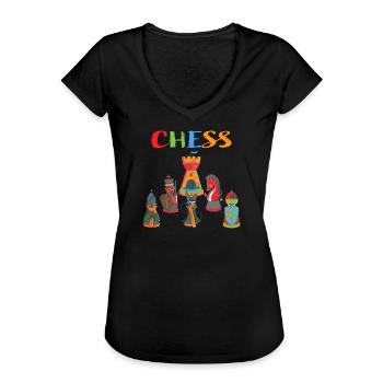 Schach - Frauen Vintage T-Shirt - Schwarz - Vorne